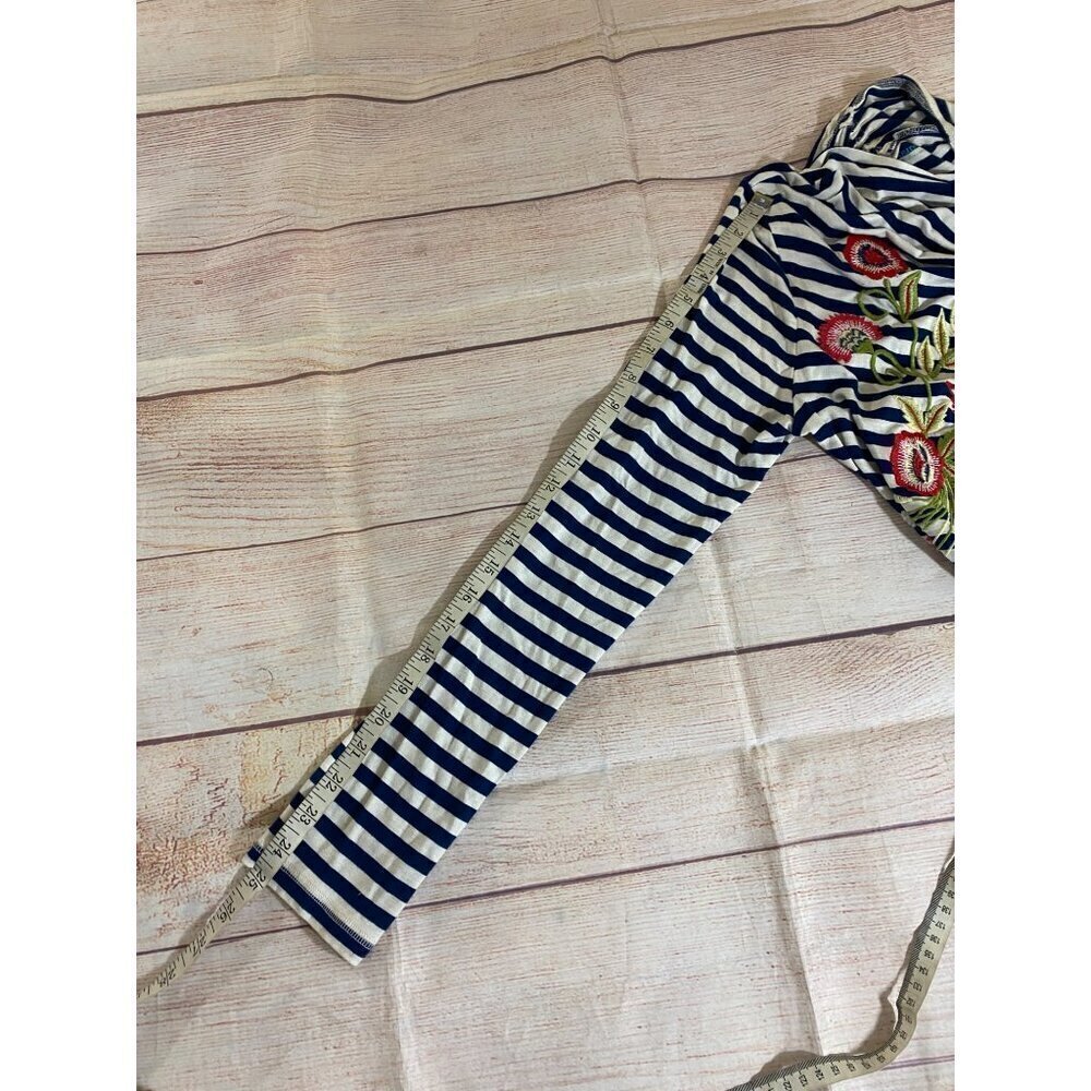 Soft Surroundings Women's Flortal Embroidered Stripped Open Front Duster - Mediu - Picture 11 of 12